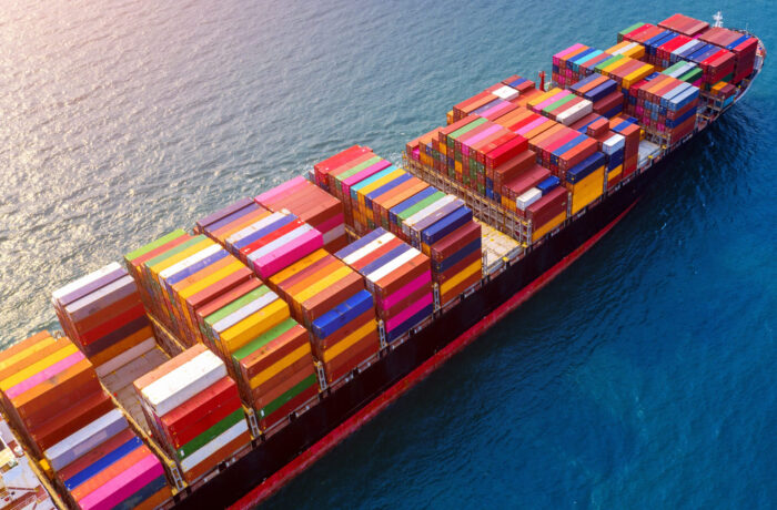 aerial view container cargo ship sea scaled e1749996636397